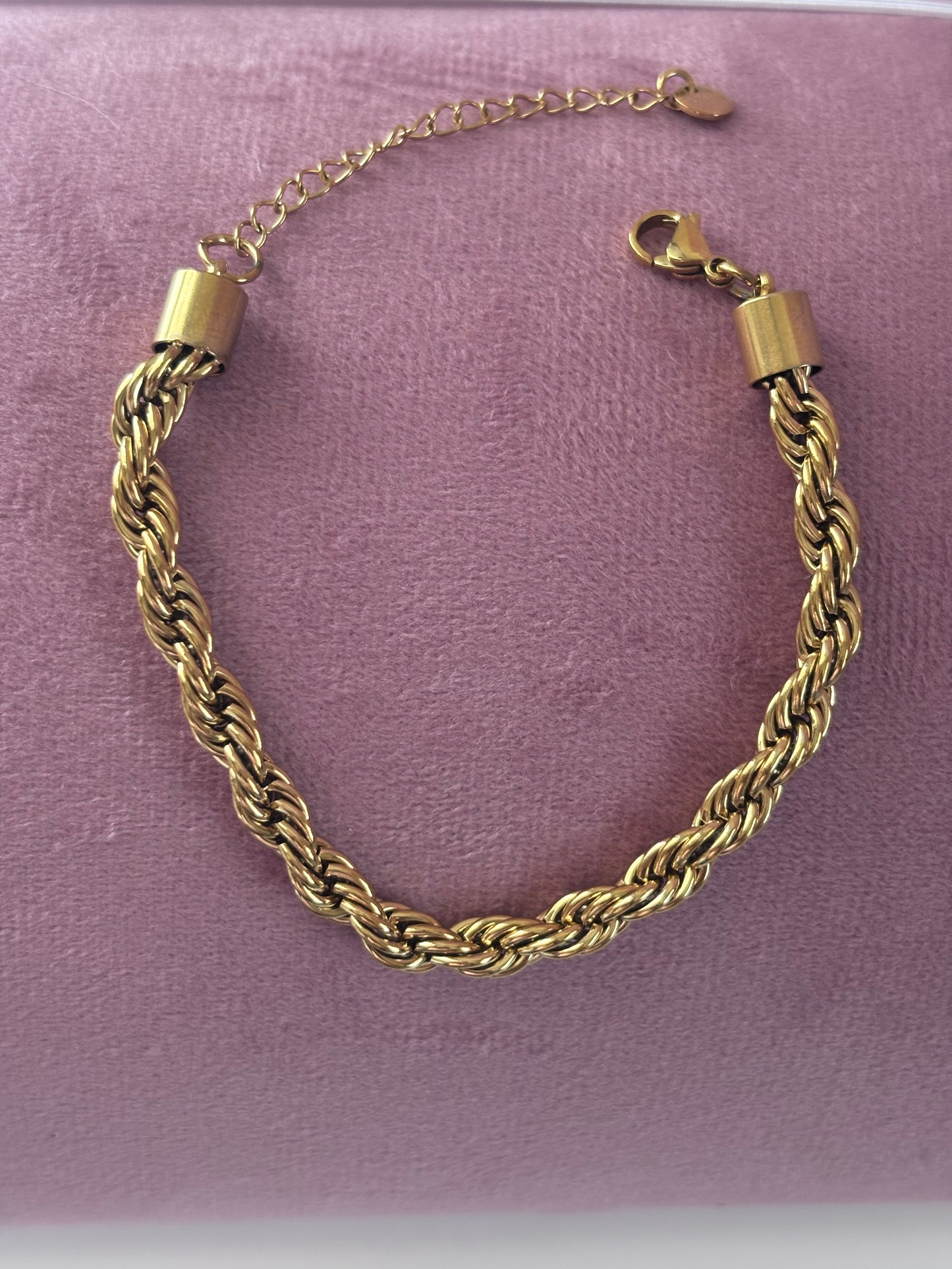 Pulsera Trenzada Dorada – Acero Inoxidable 304