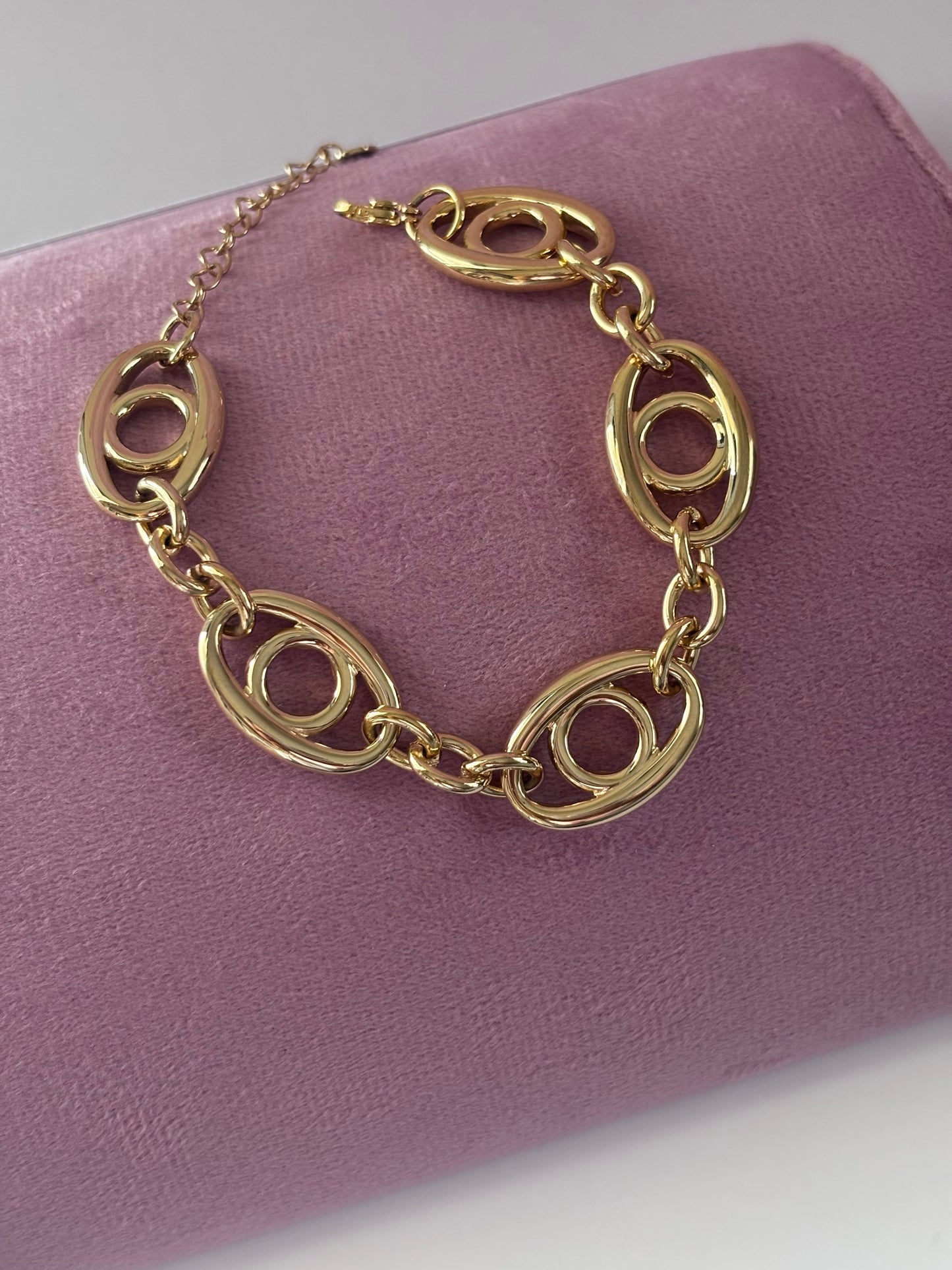 Pulsera Óvalos Dorados – Acero Inoxidable 304