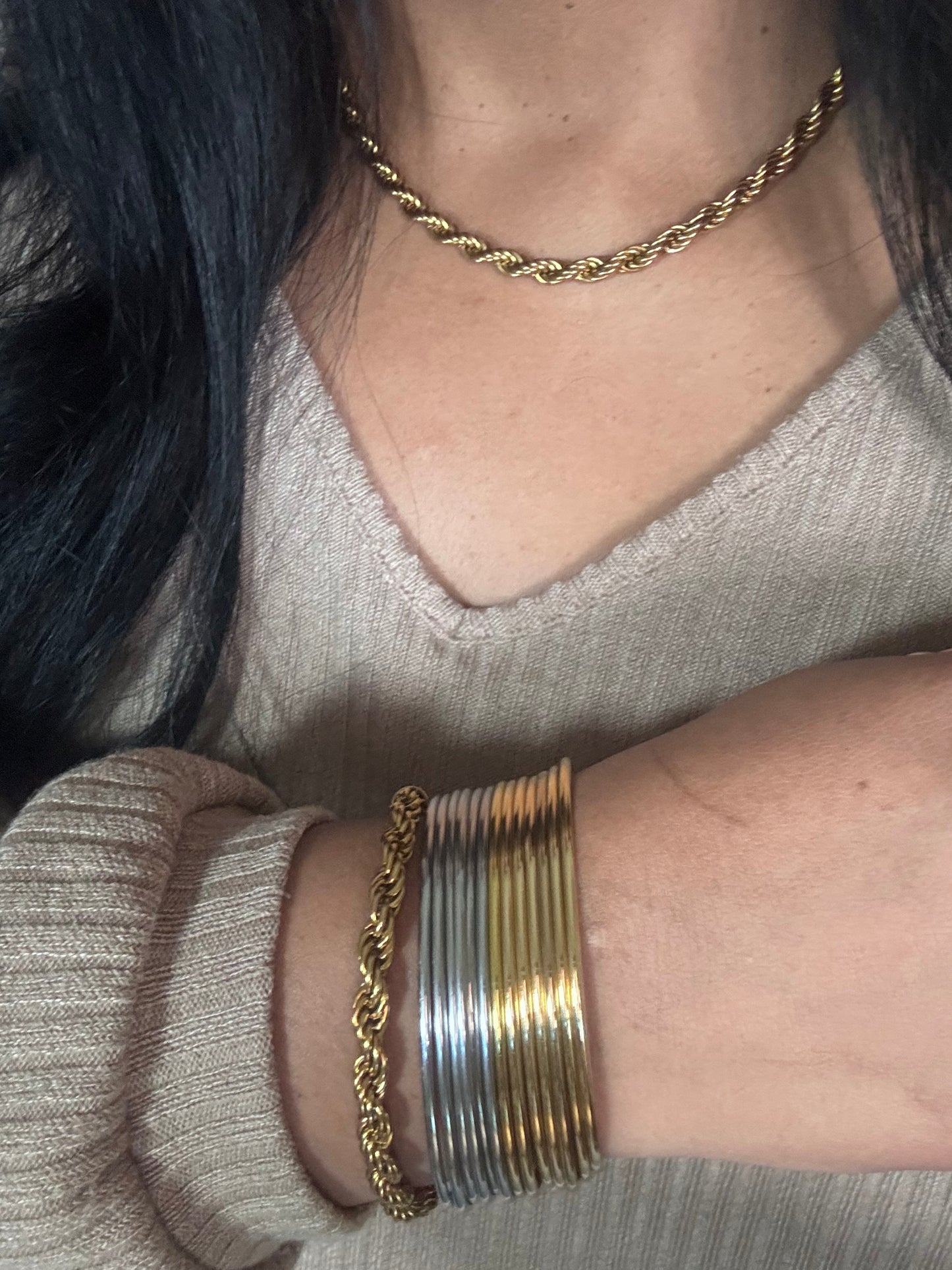 Set de Bangles Minimalistas – Acero Inoxidable