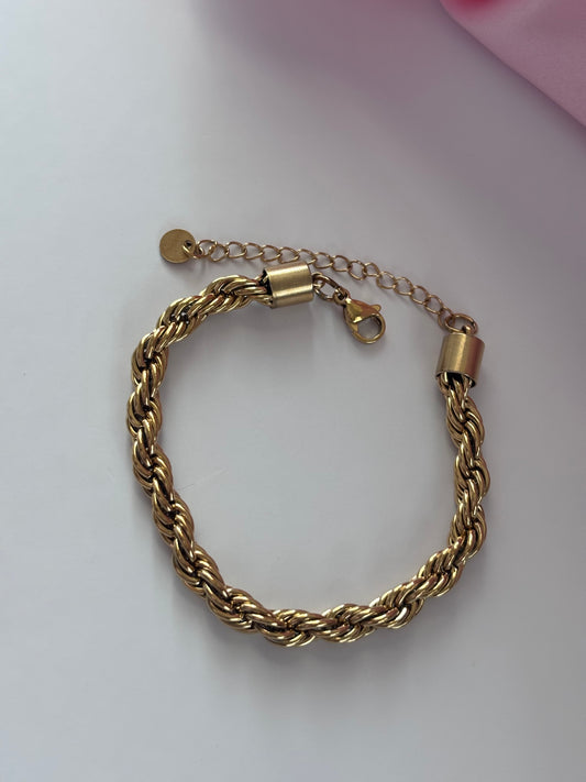 Pulsera Trenzada Dorada – Acero Inoxidable 304