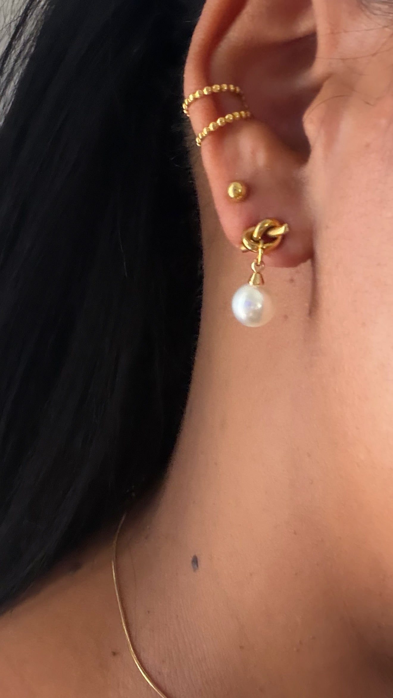 Aretes Nudo Perla