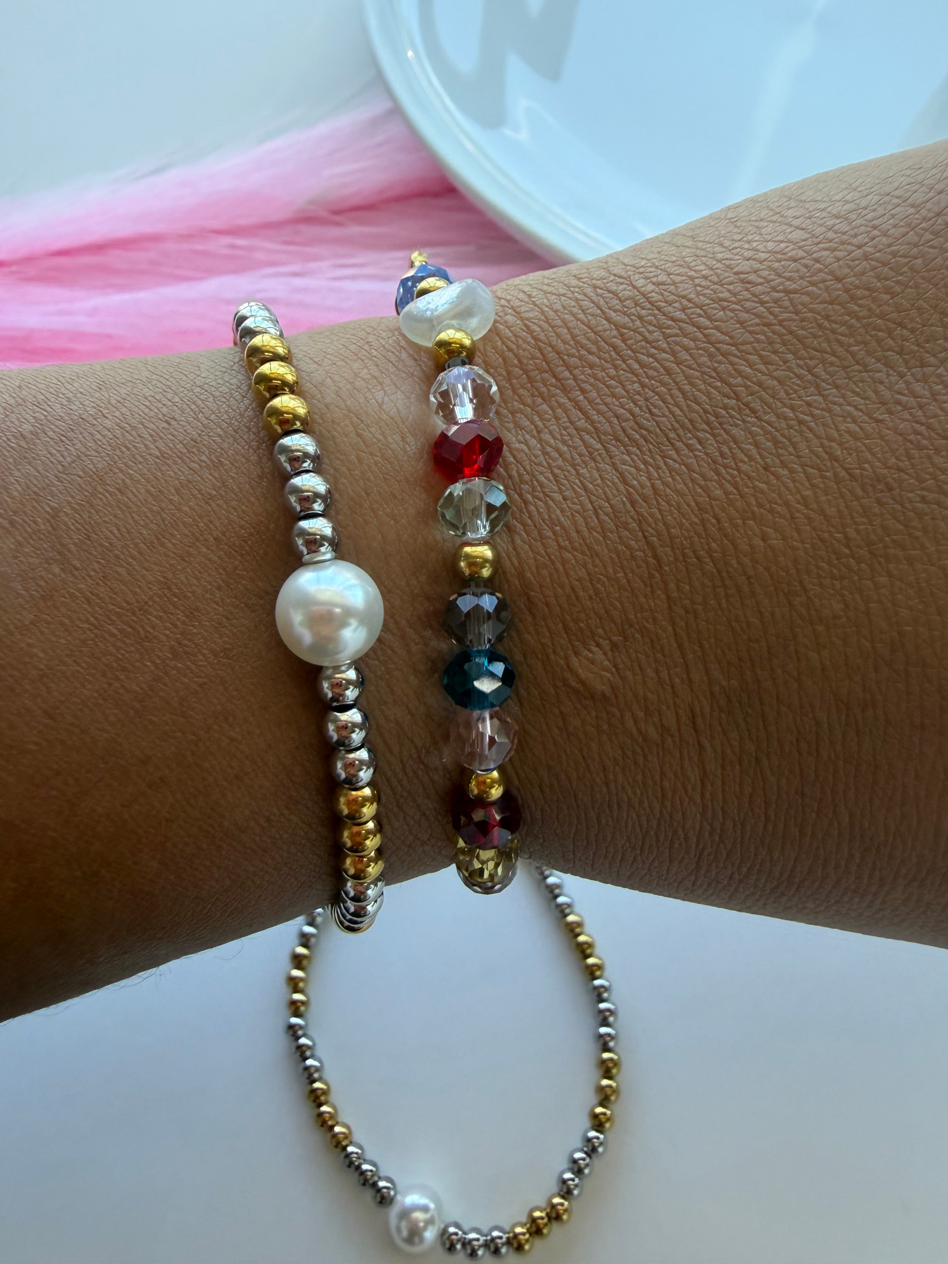 Pulsera Perla Bicolor