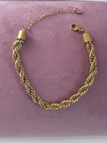Pulsera Trenzada Dorada – Acero Inoxidable 304