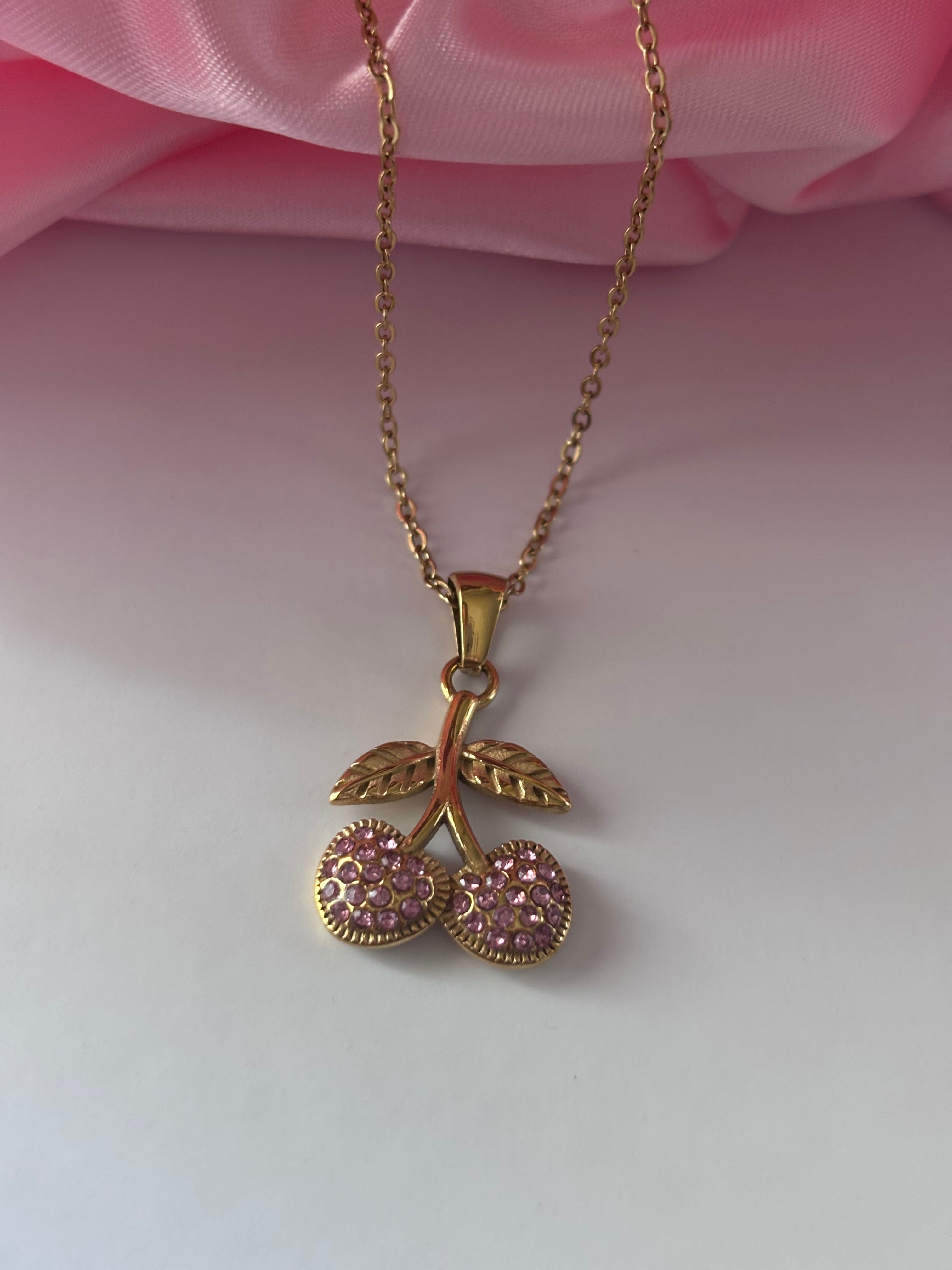 Collar Cherry Glow – Acero Inoxidable 316