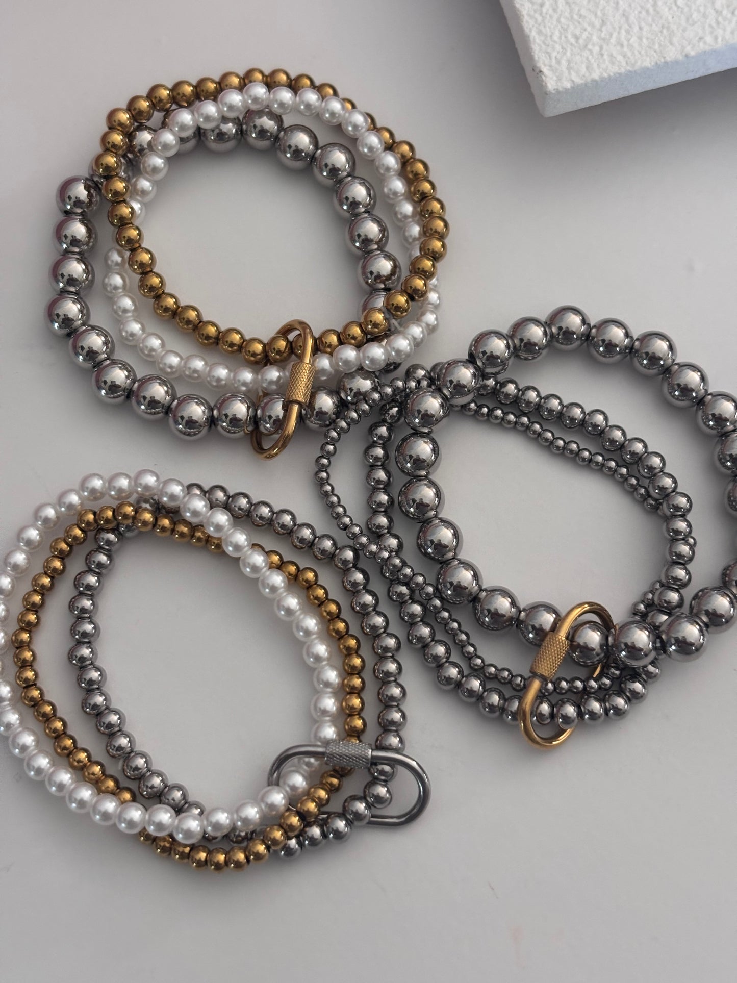 Set de Brazaletes Trinity Chic – Acero Inoxidable 304 Waterproof