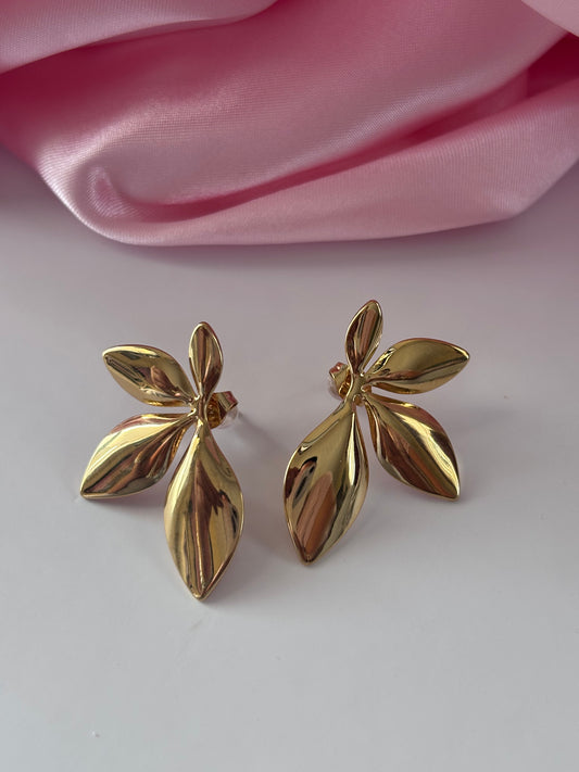 Aretes Leaf Luxe– Acero Inoxidable 304