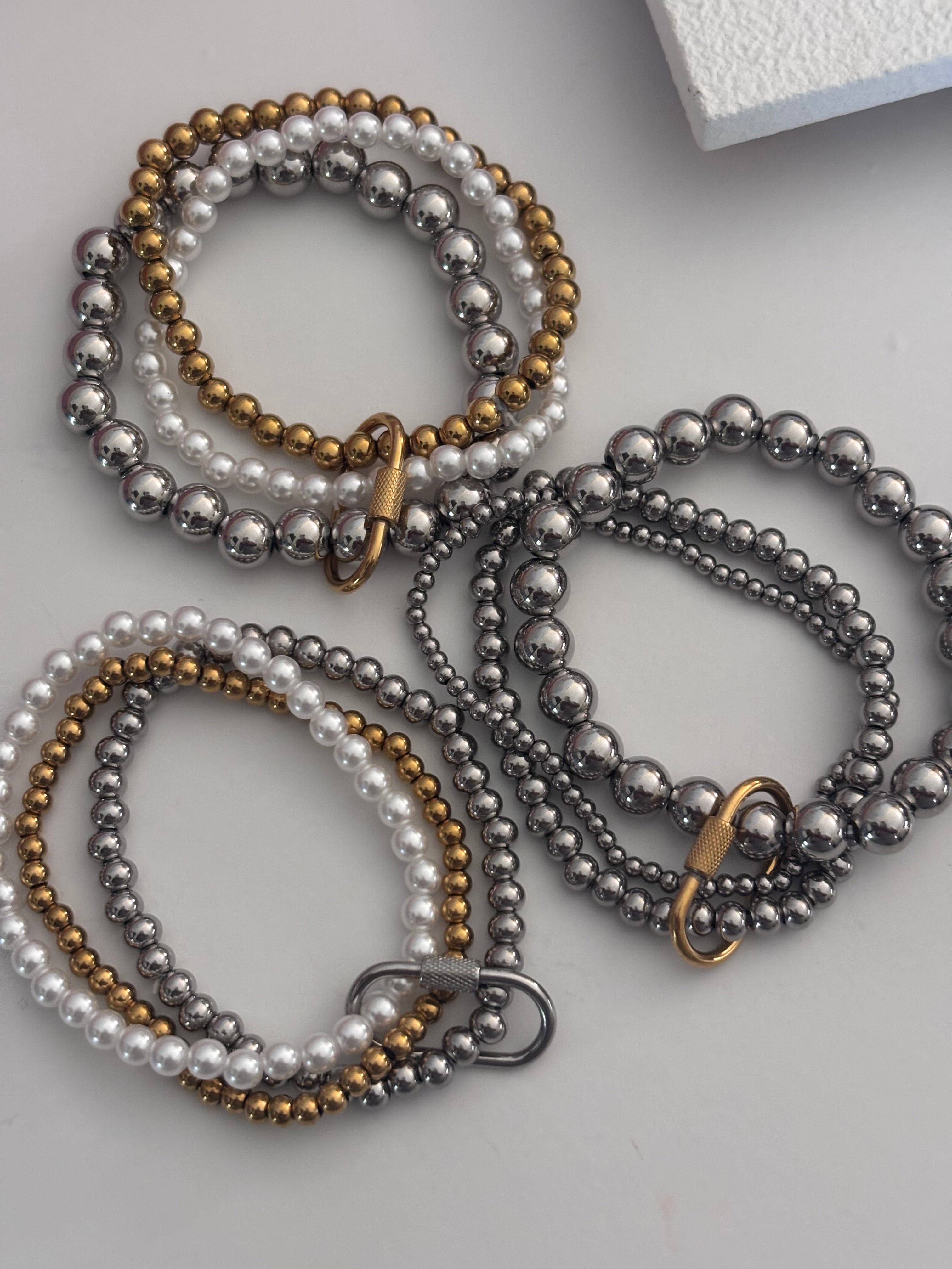 Set de Brazaletes Trinity Chic – Acero Inoxidable 304 Waterproof