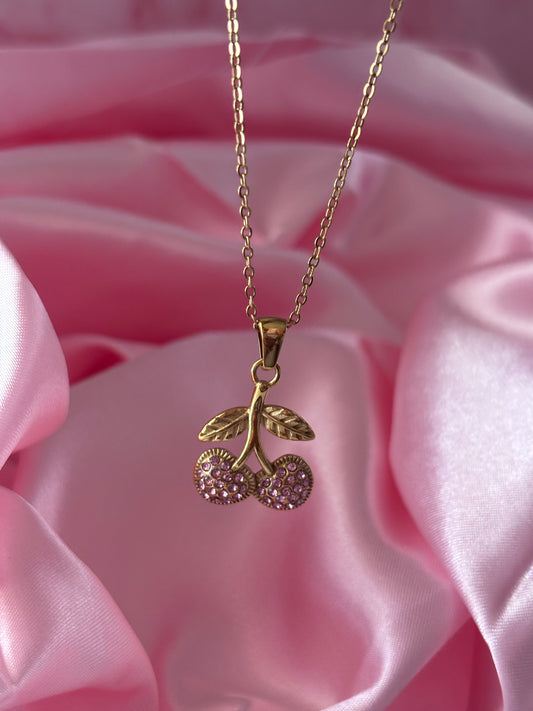 Collar Cherry Glow – Acero Inoxidable 316