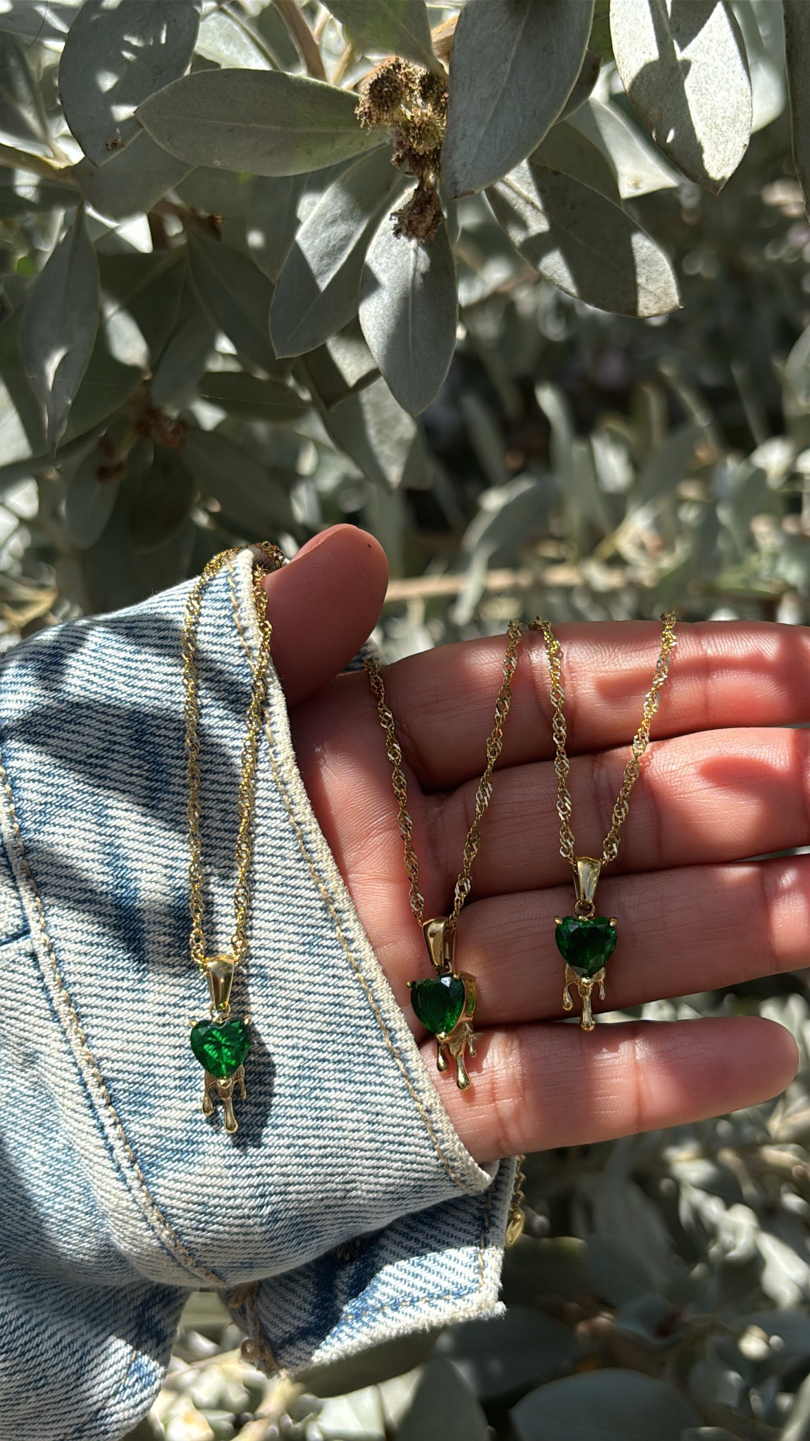 Corazón Glow – Verde Esmeralda (Collar 316)