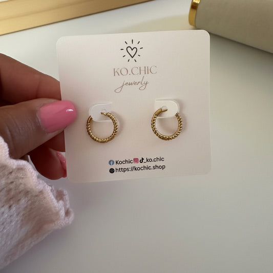 Mini Argollas Twist – Acero Inoxidable 304