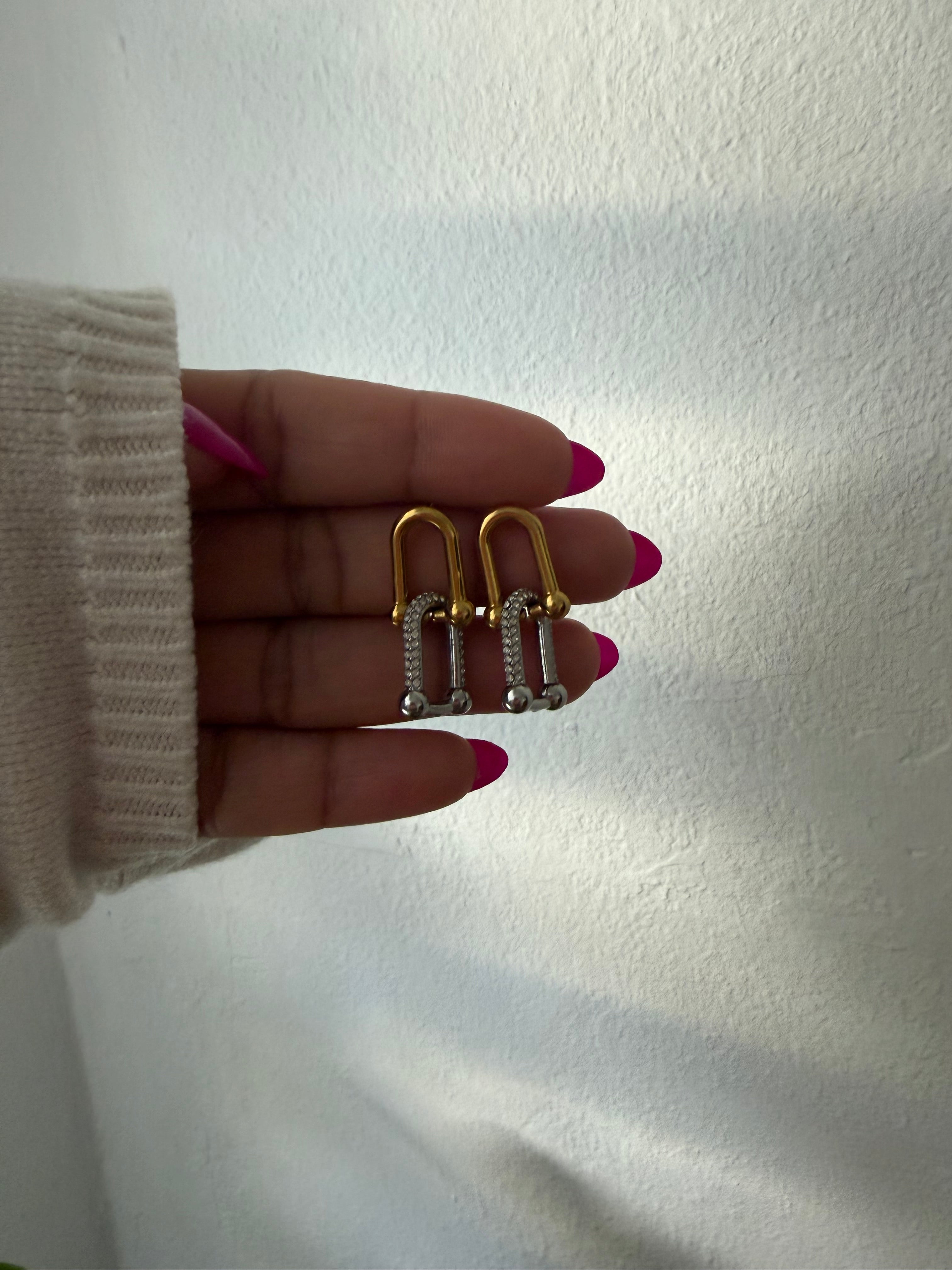Aretes Link Doble Bicolor