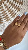 Anillo Corazón Doble Ajustable