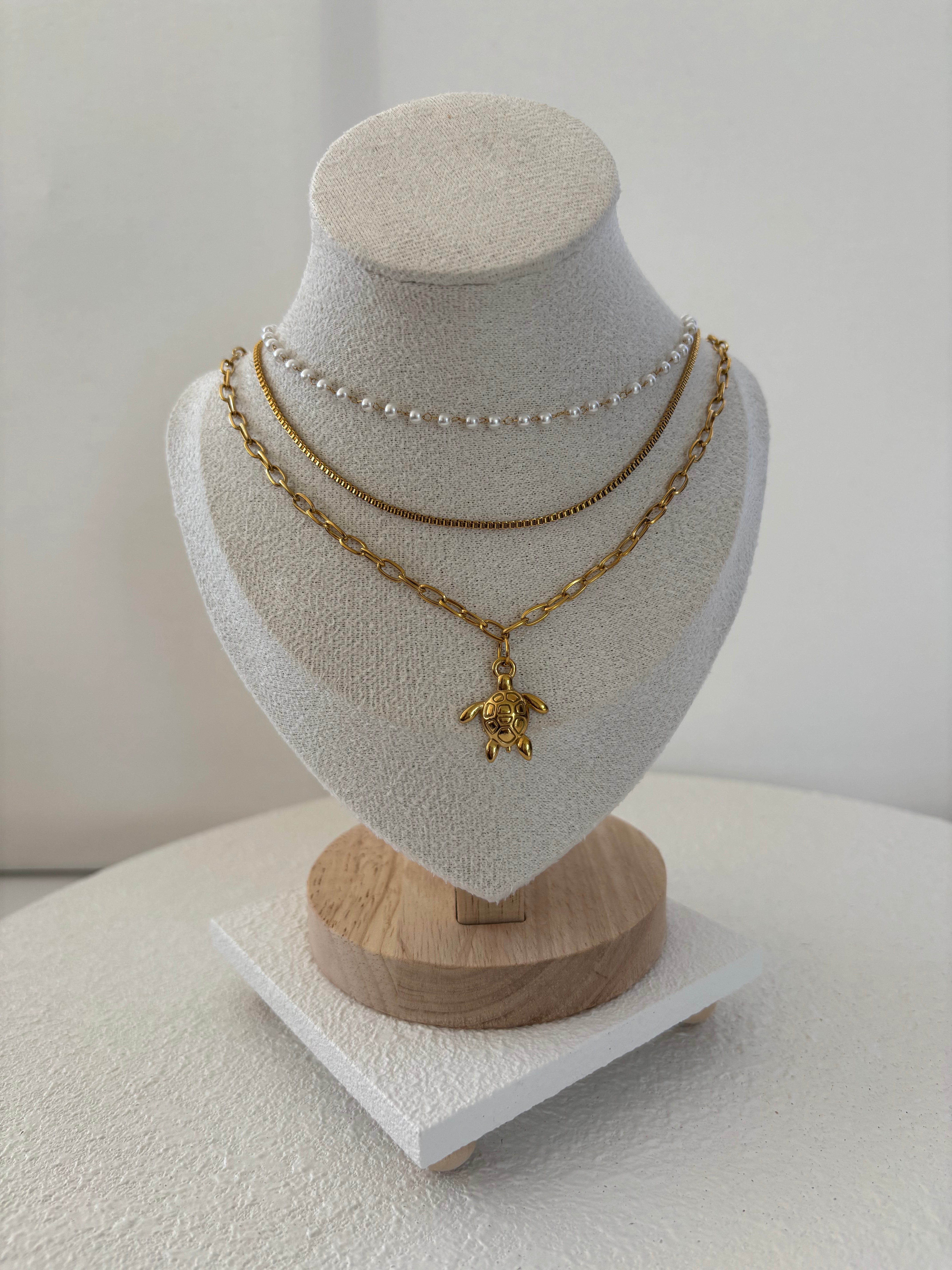 Turtly – Collar de Acero Inoxidable 304 Baño en Oro 18K