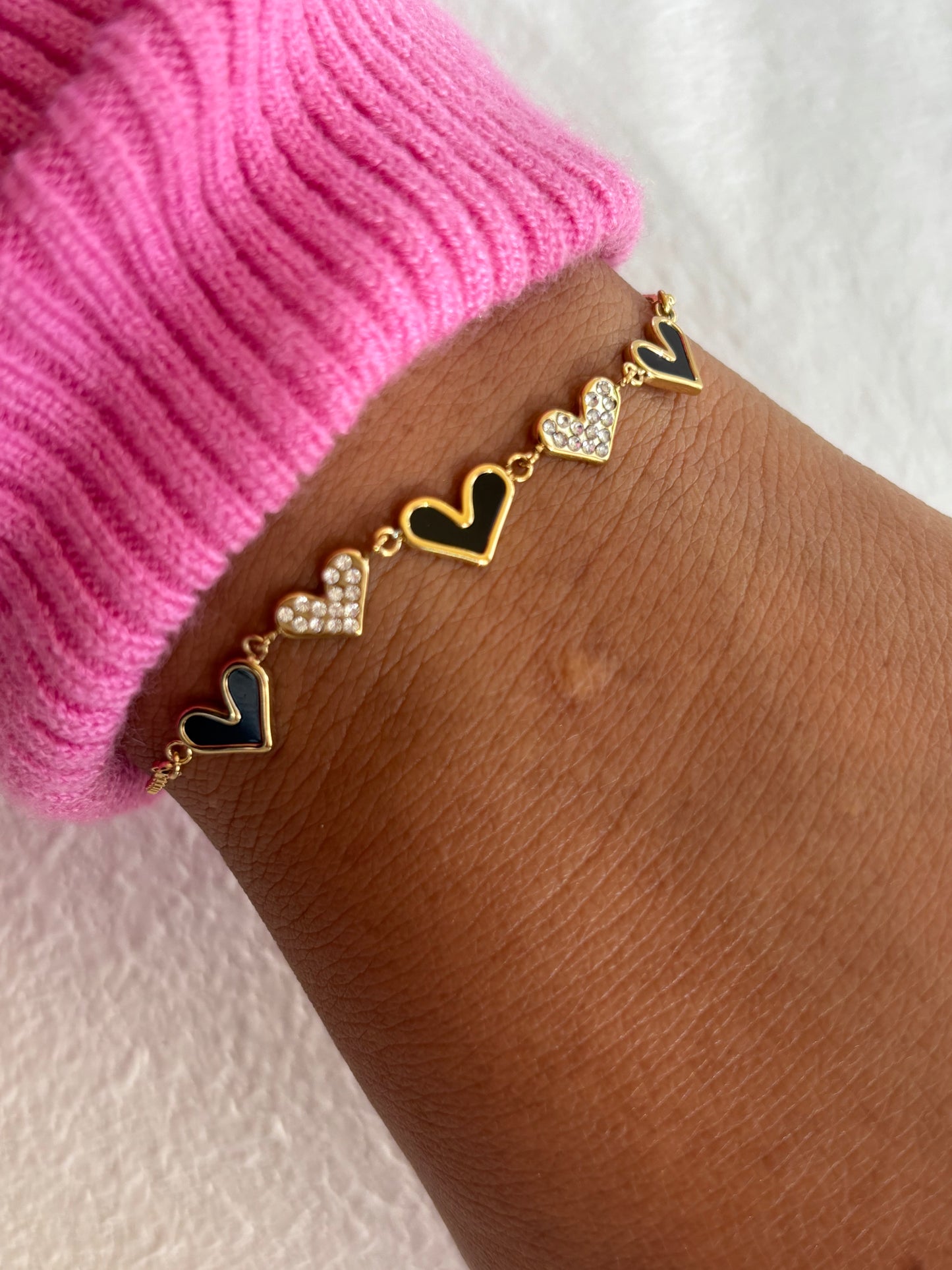 Noir Love – Pulsera / Acero Inoxidable 316 / Baño en Oro 18K