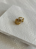Tessa – Ear Cuff / Acero Titanium / Baño en Oro 18K